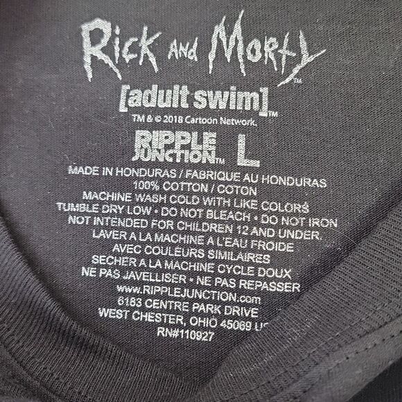 Rick and Morty. Black Long Sleeve Shirt. Size Large. Like New - Picture 4 of 6